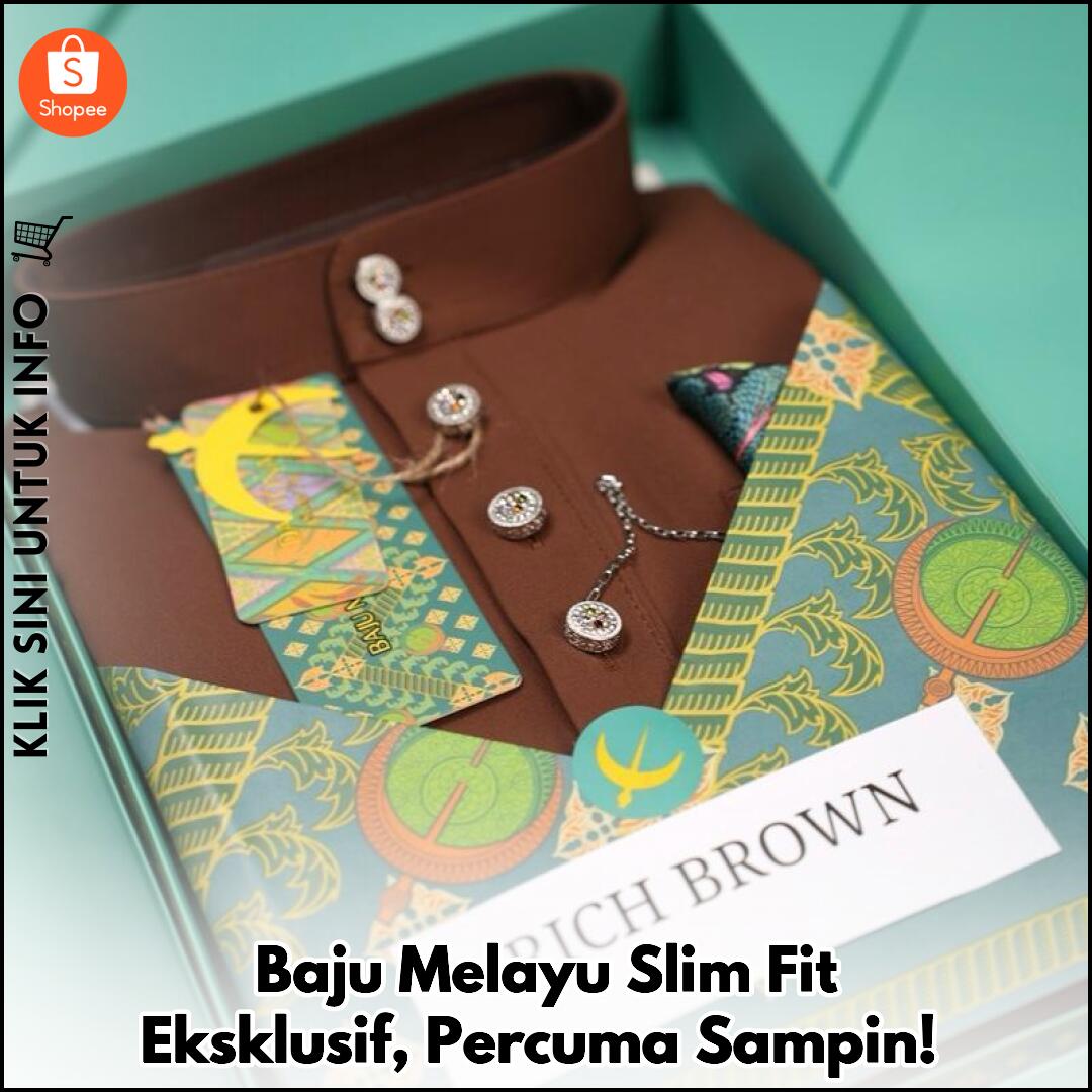 Baju Melayu Slim Fit Eksklusif, Percuma Sampin!
