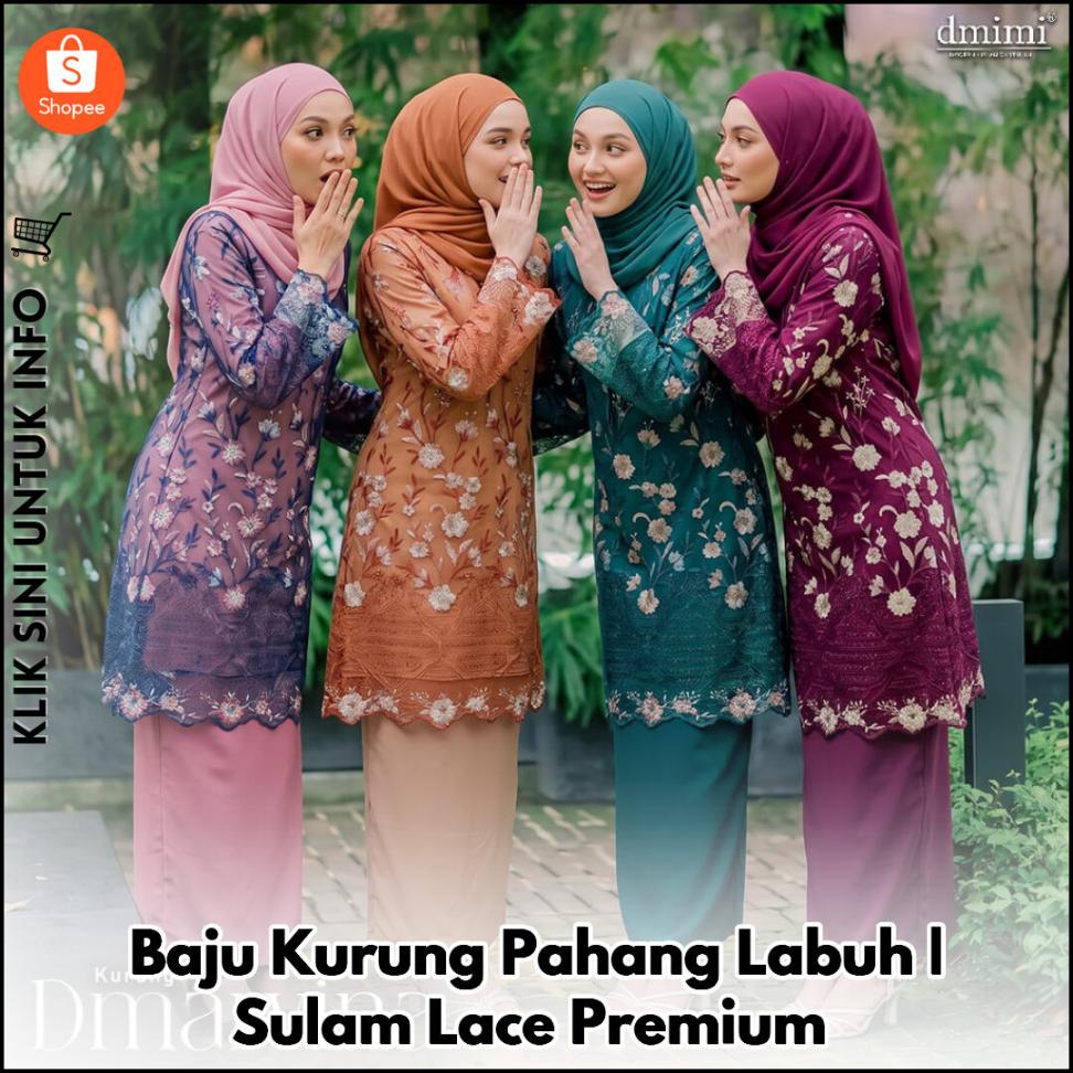 Baju Kurung Pahang Labuh | Sulam Lace Premium