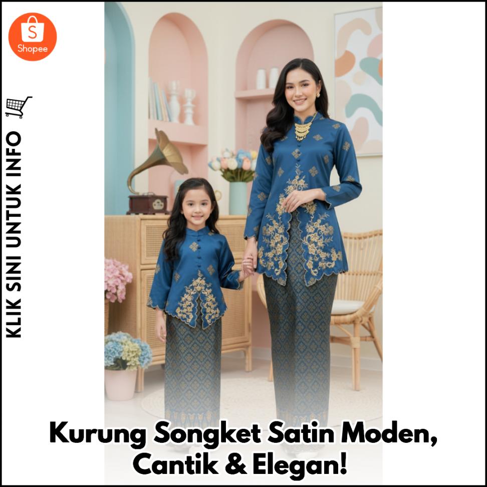Kurung Songket Satin Moden, Cantik & Elegan!