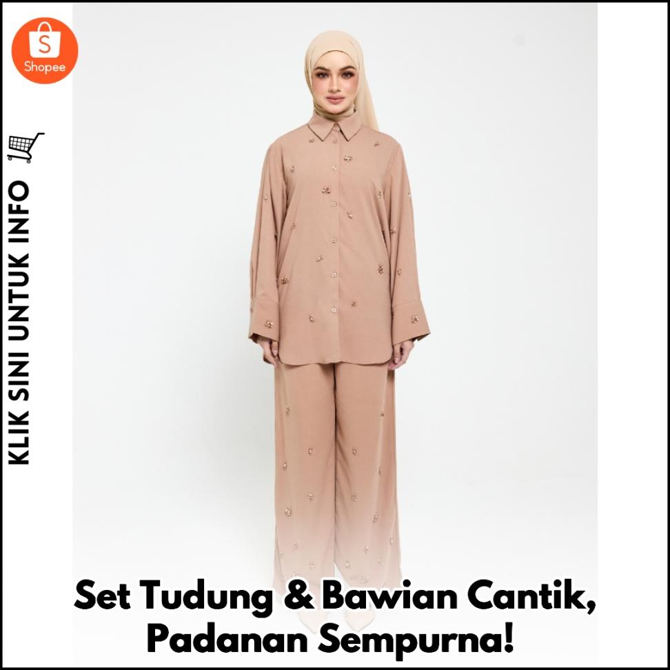 Set Tudung & Bawian Cantik, Padanan Sempurna!