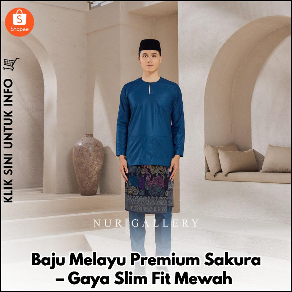 Baju Melayu Premium Sakura – Gaya Slim Fit Mewah