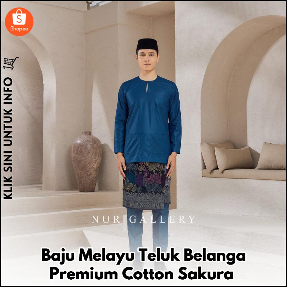 Baju Melayu Teluk Belanga Premium Cotton Sakura