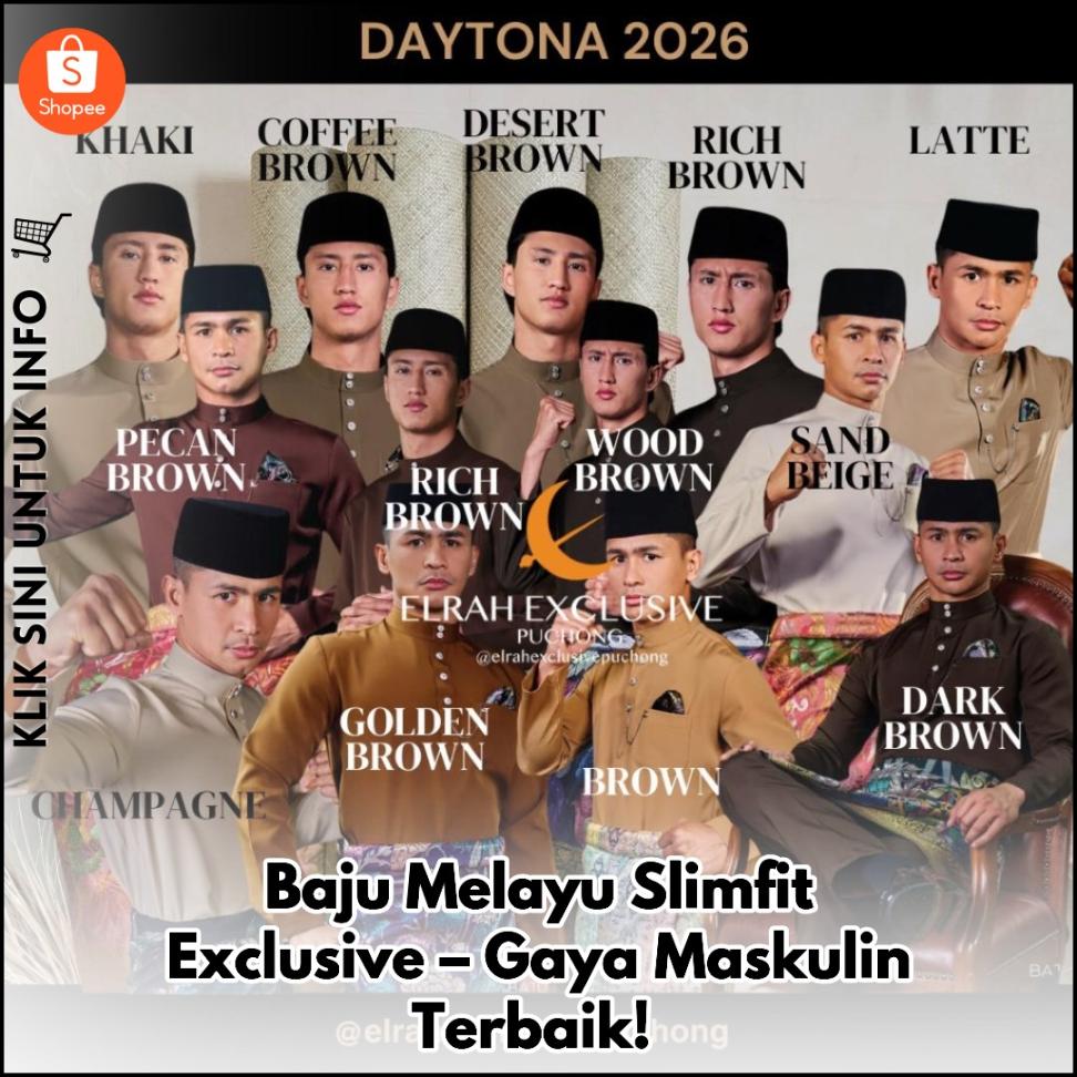 Baju Melayu Slimfit Exclusive – Gaya Maskulin Terbaik!