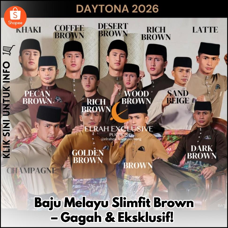 Baju Melayu Slimfit Brown – Gagah & Eksklusif!