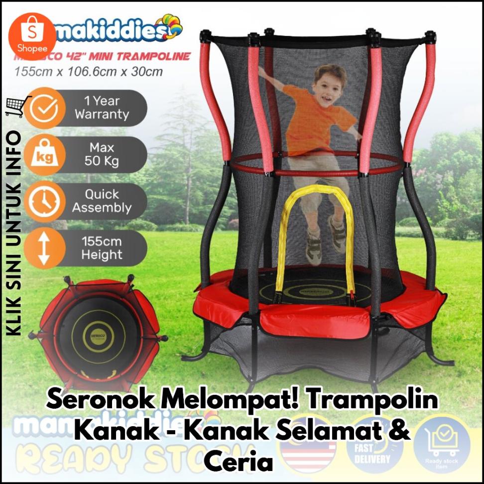 Seronok Melompat! Trampolin Kanak-Kanak Selamat & Ceria
