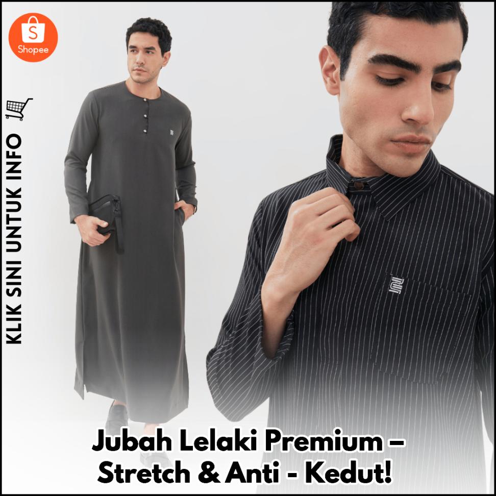 Jubah Lelaki Premium – Stretch & Anti-Kedut!