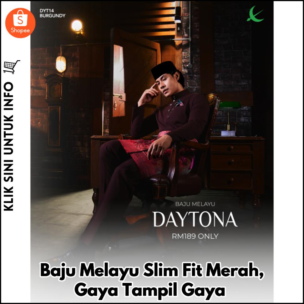 Baju Melayu Slim Fit Merah, Gaya Tampil Gaya