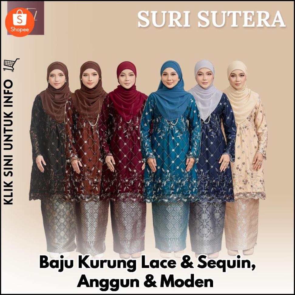 Baju Kurung Lace & Sequin, Anggun & Moden