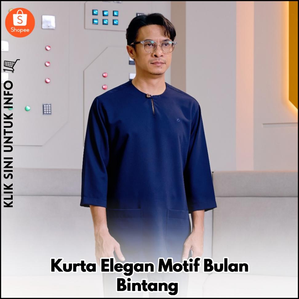 Kurta Elegan Motif Bulan Bintang
