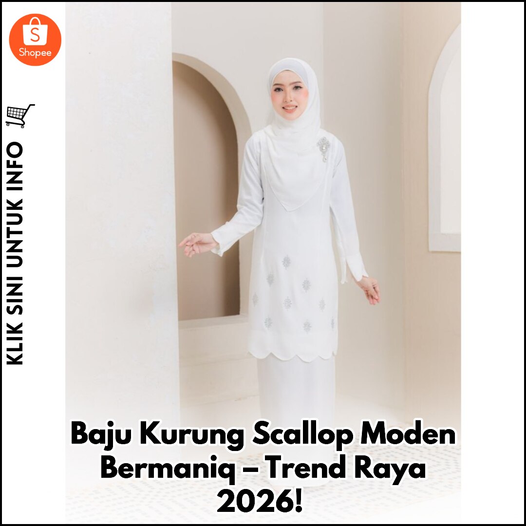Baju Kurung Scallop Moden Bermaniq – Trend Raya 2026!