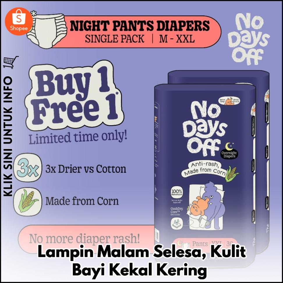 Lampin Malam Selesa, Kulit Bayi Kekal Kering