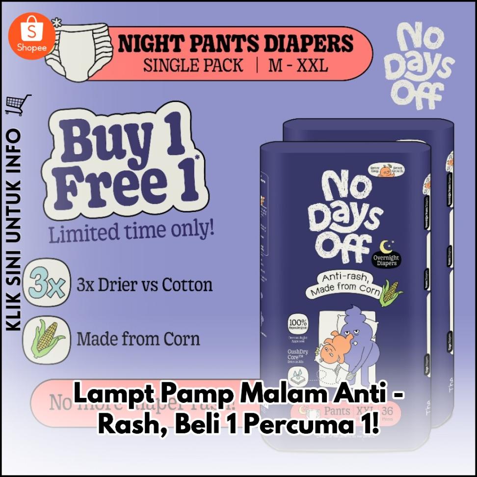 Lampt Pamp Malam Anti-Rash, Beli 1 Percuma 1! ??