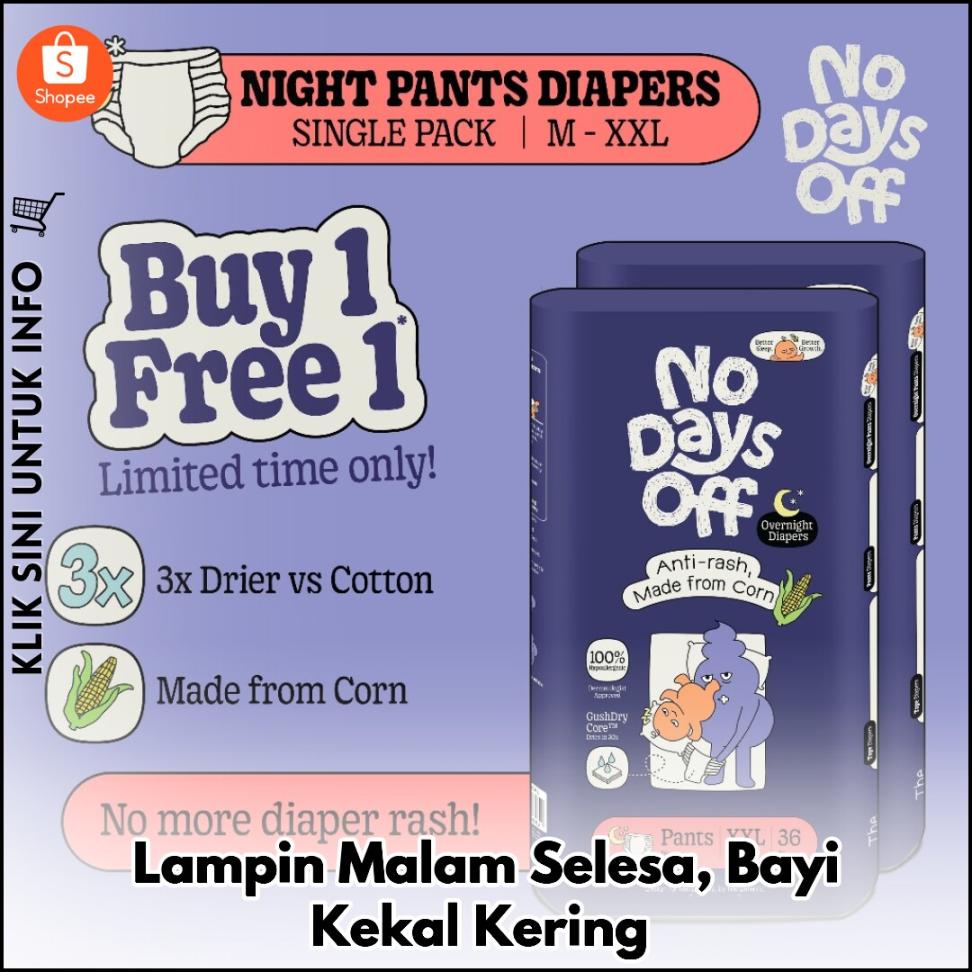 Lampin Malam Selesa, Bayi Kekal Kering