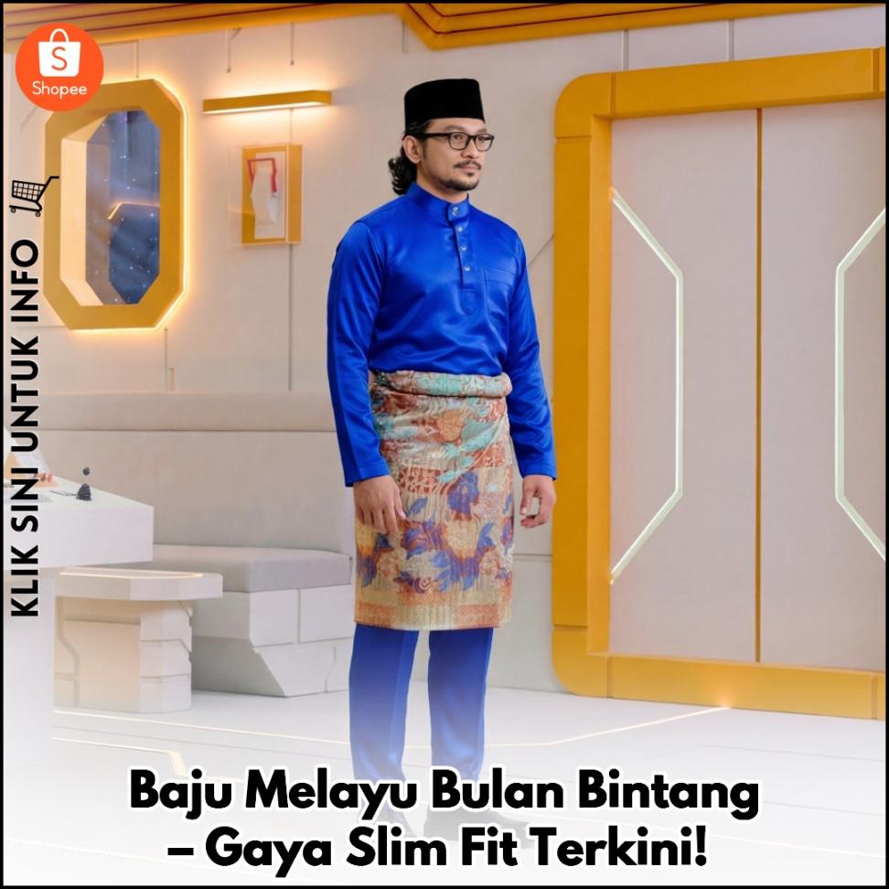 Baju Melayu Bulan Bintang – Gaya Slim Fit Terkini!