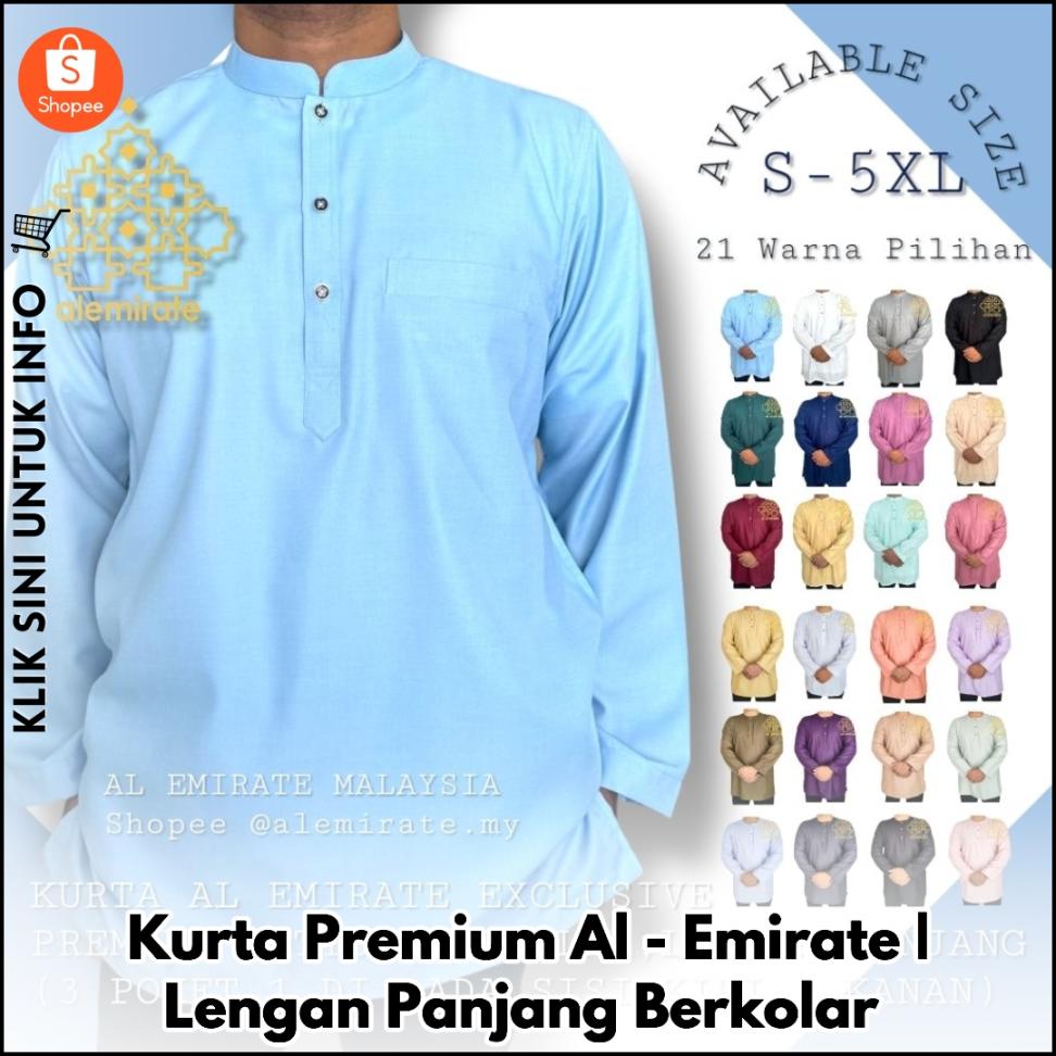 Kurta Premium Al-Emirate | Lengan Panjang Berkolar