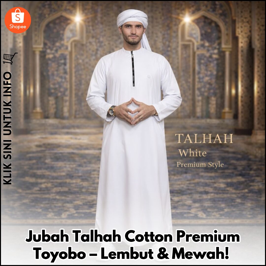 Jubah Talhah Cotton Premium Toyobo – Lembut & Mewah!
