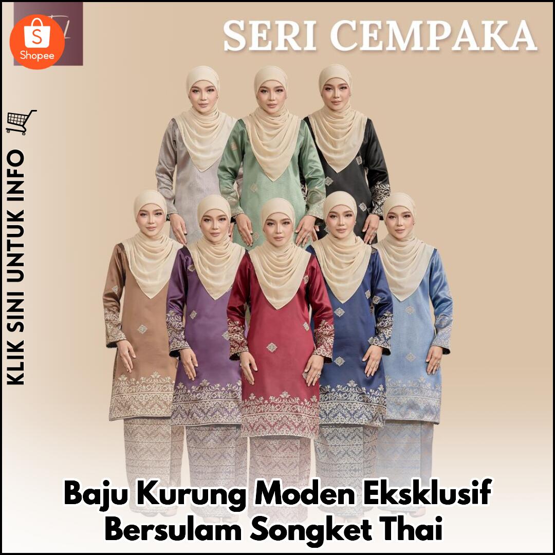 Baju Kurung Moden Eksklusif Bersulam Songket Thai