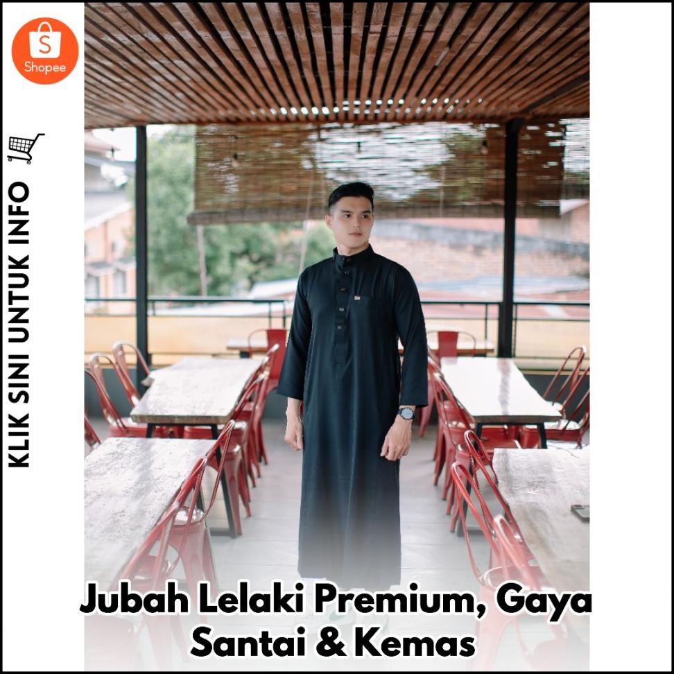 Jubah Lelaki Premium, Gaya Santai & Kemas