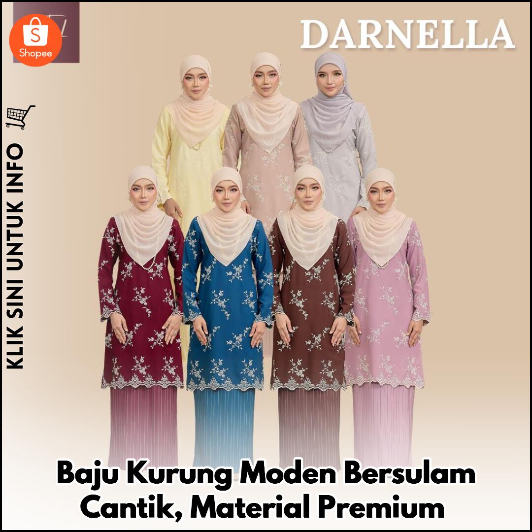 Baju Kurung Moden Bersulam Cantik, Material Premium