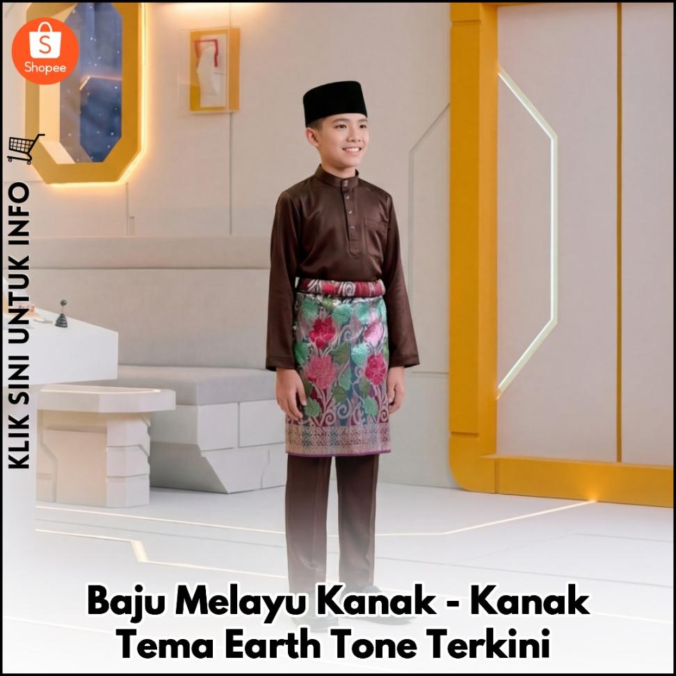 Baju Melayu Kanak-Kanak Tema Earth Tone Terkini