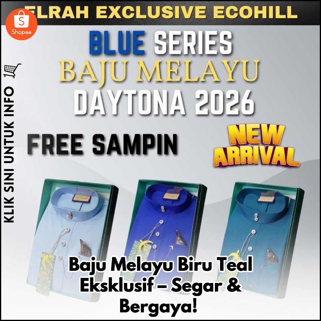 Baju Melayu Biru Teal Eksklusif – Segar & Bergaya!