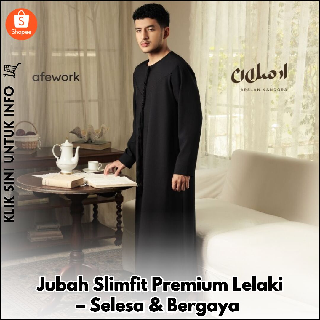 Jubah Slimfit Premium Lelaki – Selesa & Bergaya