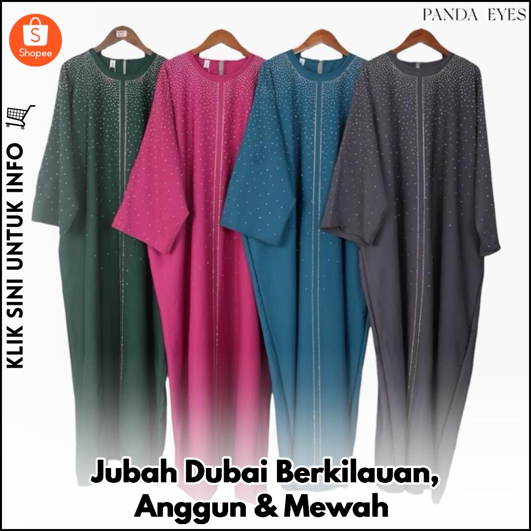 Jubah Dubai Berkilauan, Anggun & Mewah