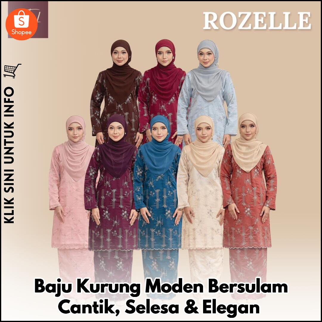 Baju Kurung Moden Bersulam Cantik, Selesa & Elegan