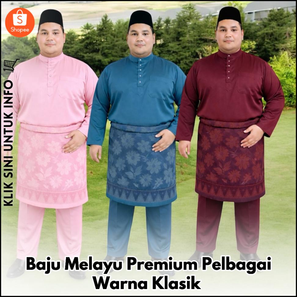 Baju Melayu Premium Pelbagai Warna Klasik
