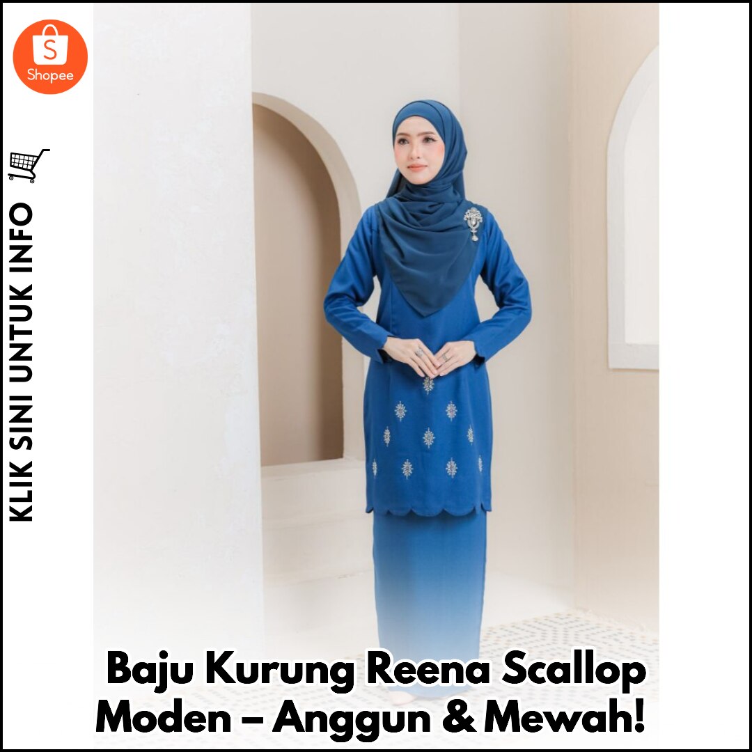 Baju Kurung Reena Scallop Moden – Anggun & Mewah!