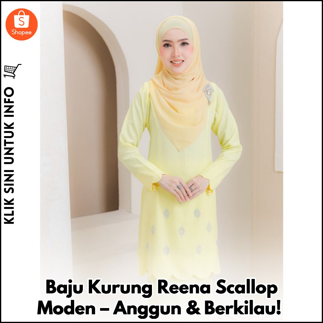 Baju Kurung Reena Scallop Moden – Anggun & Berkilau!