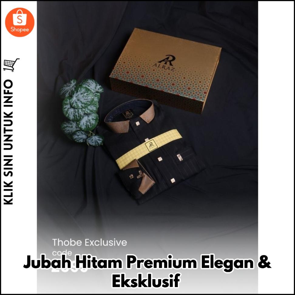 Jubah Hitam Premium Elegan & Eksklusif