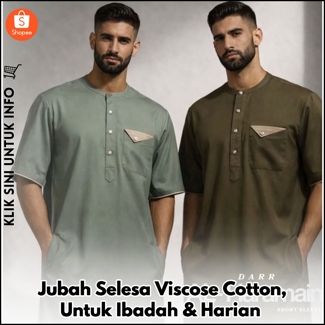 Jubah Selesa Viscose Cotton, Untuk Ibadah & Harian
