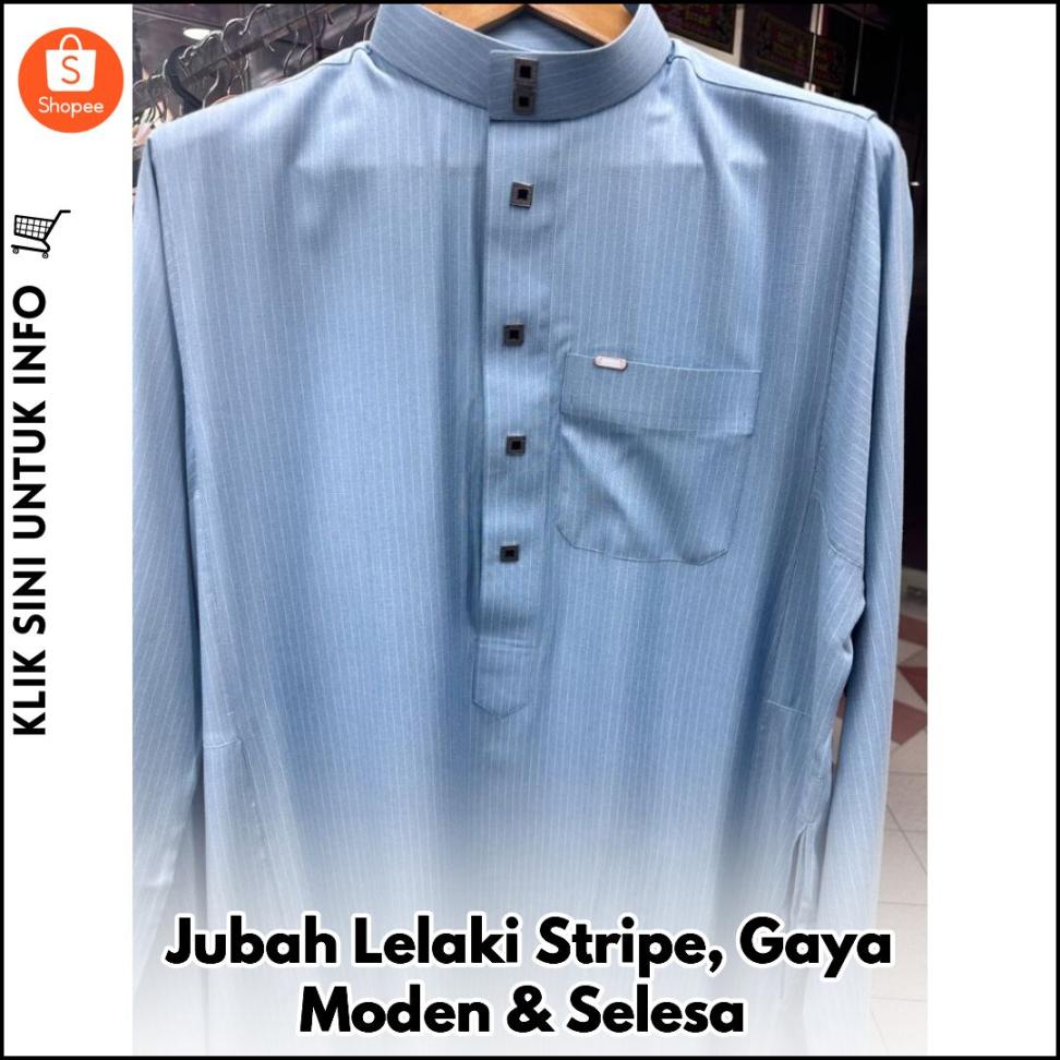 Jubah Lelaki Stripe, Gaya Moden & Selesa