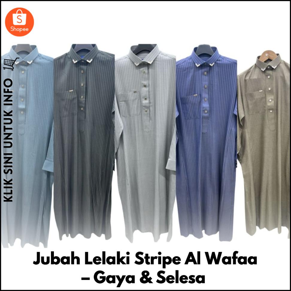 Jubah Lelaki Stripe, Gaya Moden & Selesa
