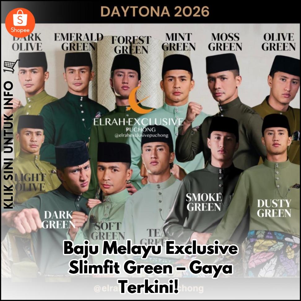 Baju Melayu Exclusive Slimfit Green – Gaya Terkini!