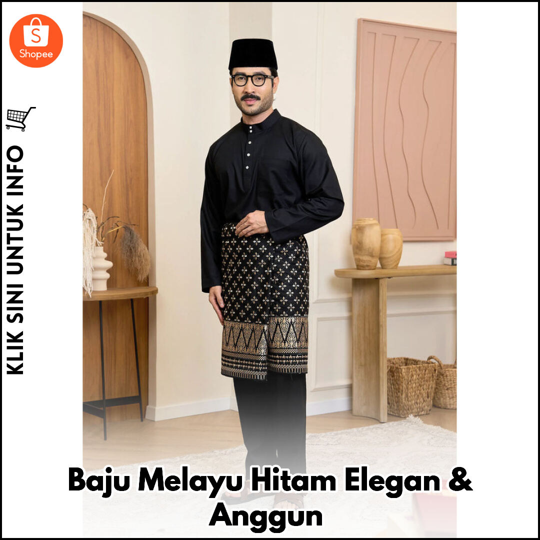 Baju Melayu Hitam Elegan & Anggun