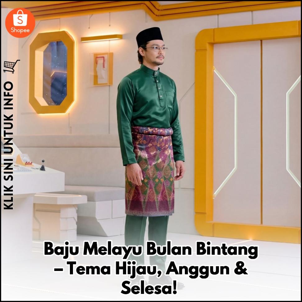 Baju Melayu Bulan Bintang – Tema Hijau, Anggun & Selesa!