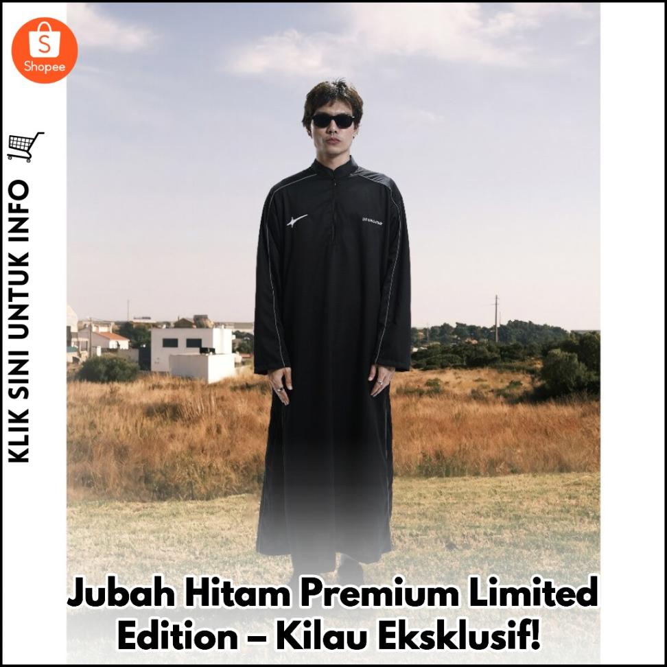 Jubah Hitam Premium Limited Edition – Kilau Eksklusif!