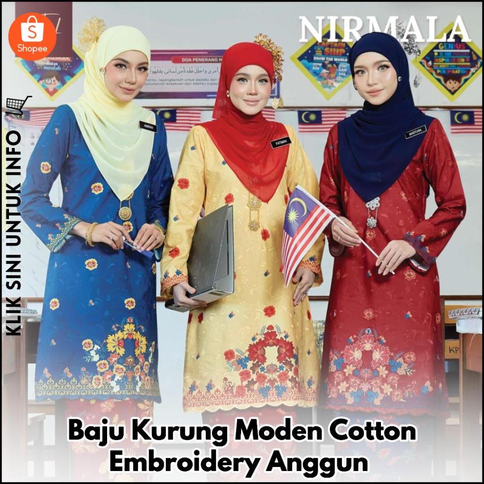 Baju Kurung Moden Cotton Embroidery Anggun