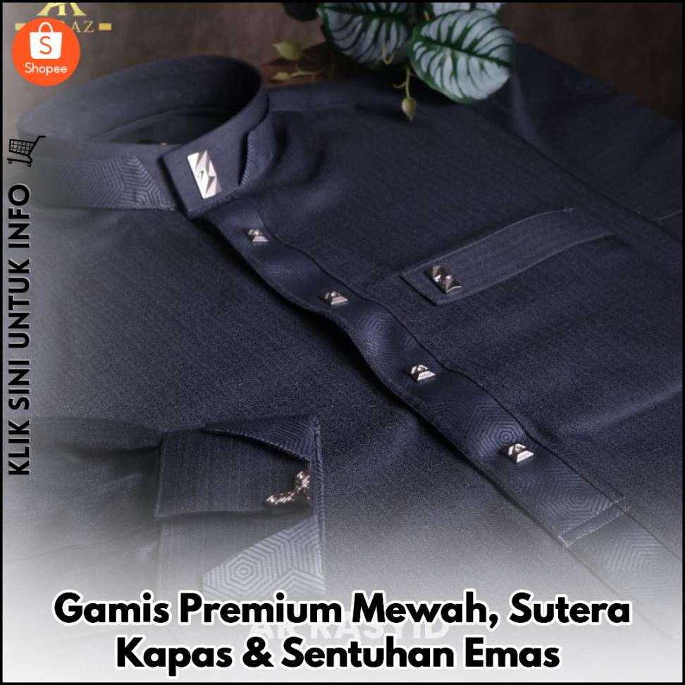 Gamis Premium Mewah, Sutera Kapas & Sentuhan Emas