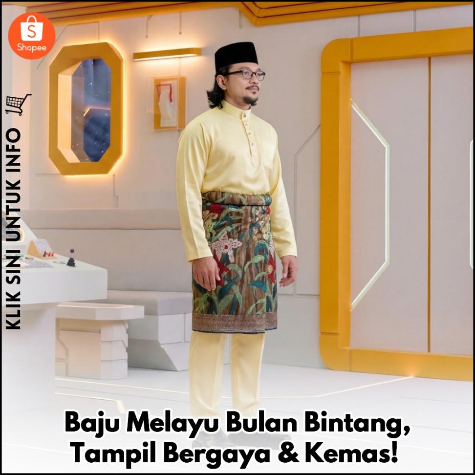 Baju Melayu Bulan Bintang, Tampil Bergaya & Kemas!