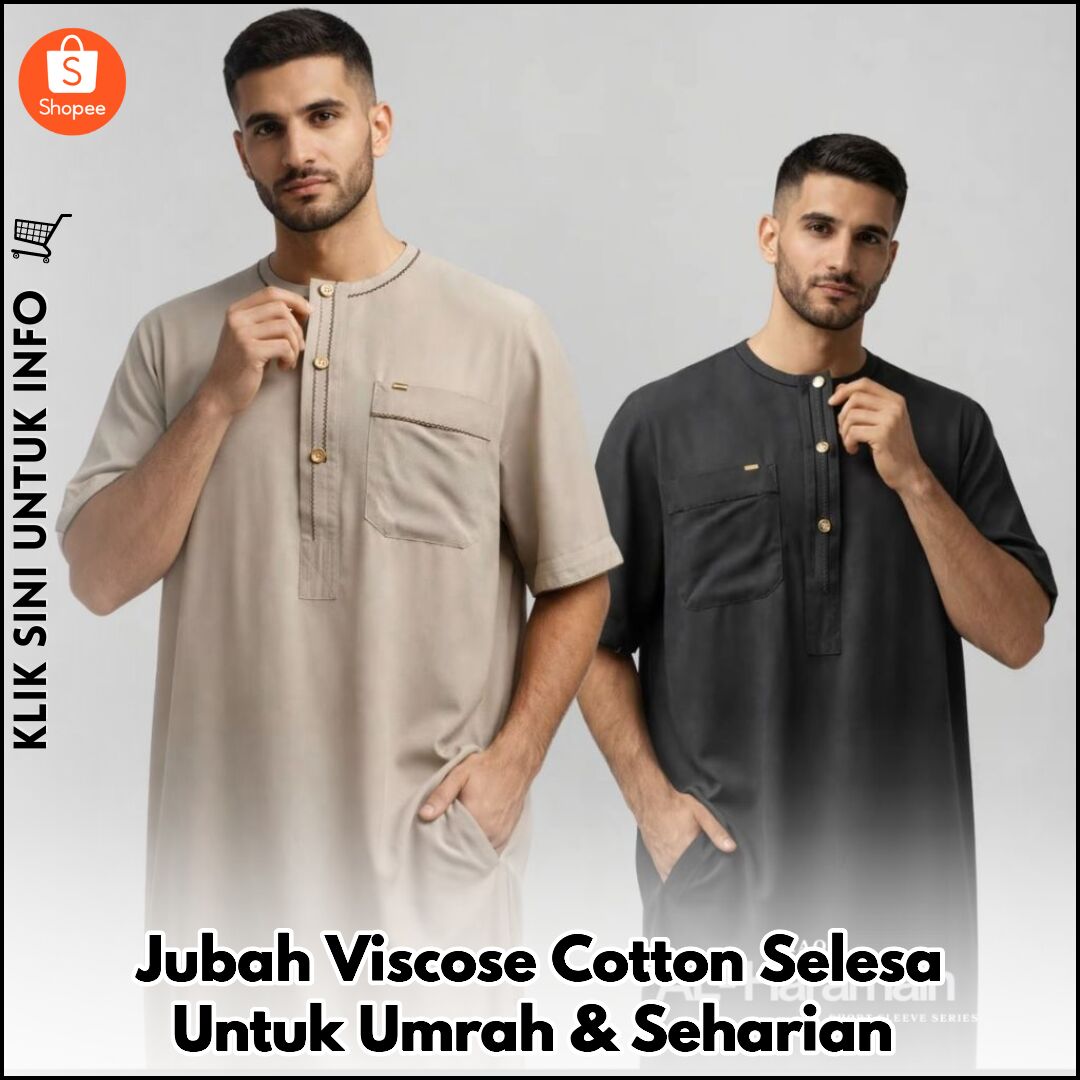 Jubah Viscose Cotton Selesa Untuk Umrah & Seharian