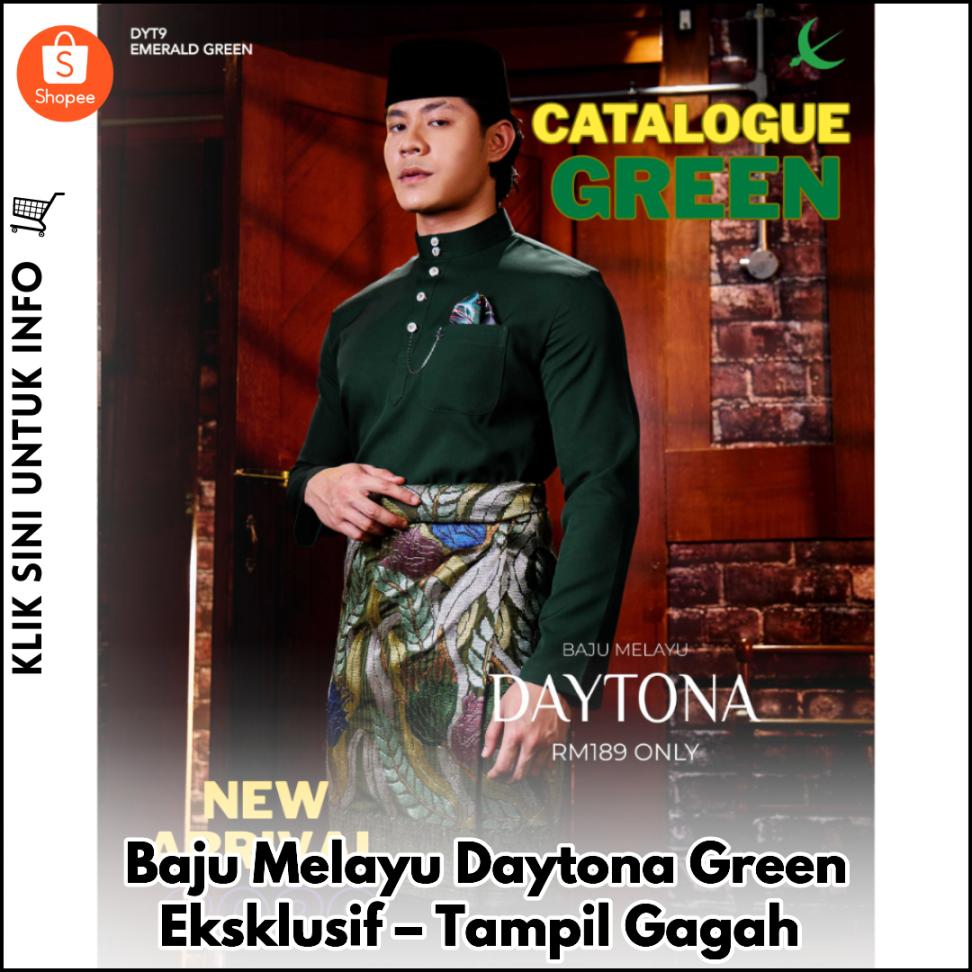 Baju Melayu Daytona Green Eksklusif – Tampil Gagah