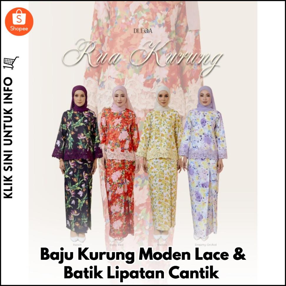 Baju Kurung Moden Lace & Batik Lipatan Cantik