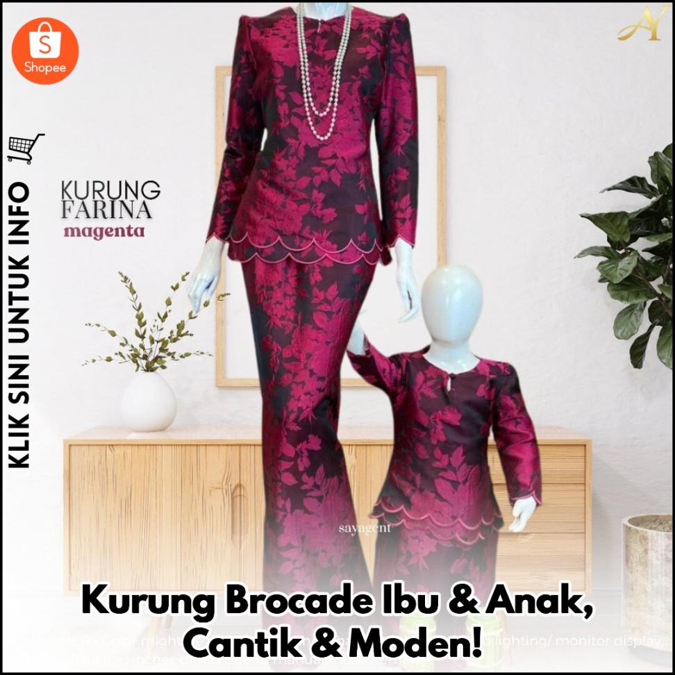 Kurung Brocade Ibu & Anak, Cantik & Moden!