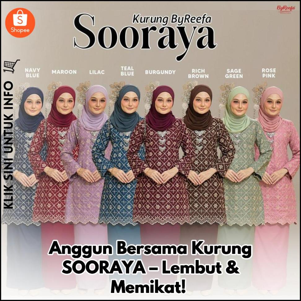 Kurung Cotton Embroidery, Kain Susun Belakang Menawan