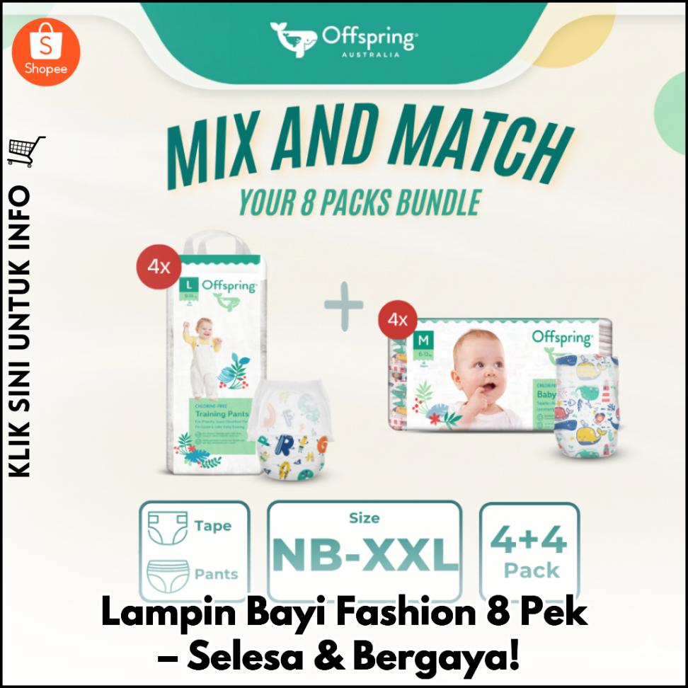 Lampin Bayi Fashion 8 Pek – Selesa & Bergaya!
