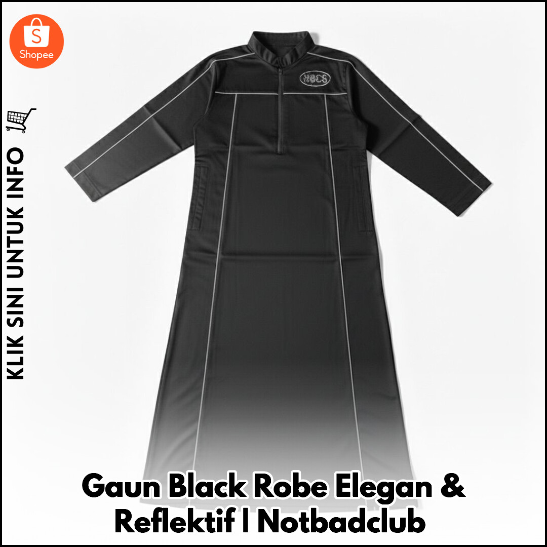 Gaun Black Robe Elegan & Reflektif | Notbadclub