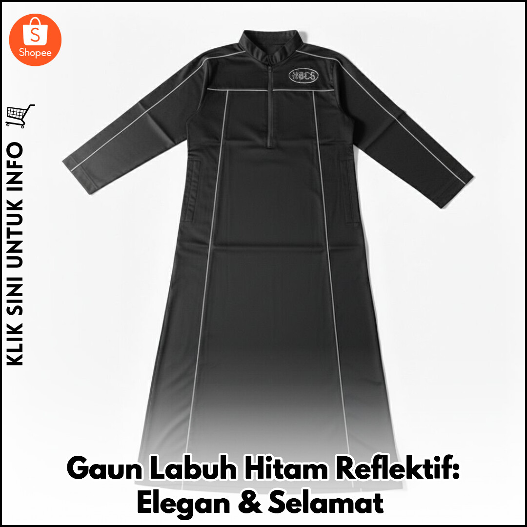 Gaun Labuh Hitam Reflektif: Elegan & Selamat